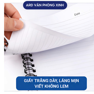 Sổ lò xo Grand A4 200 trang giấy 80gsm, sổ ghi chép học tập văn phòng màu ngẫu nhiên