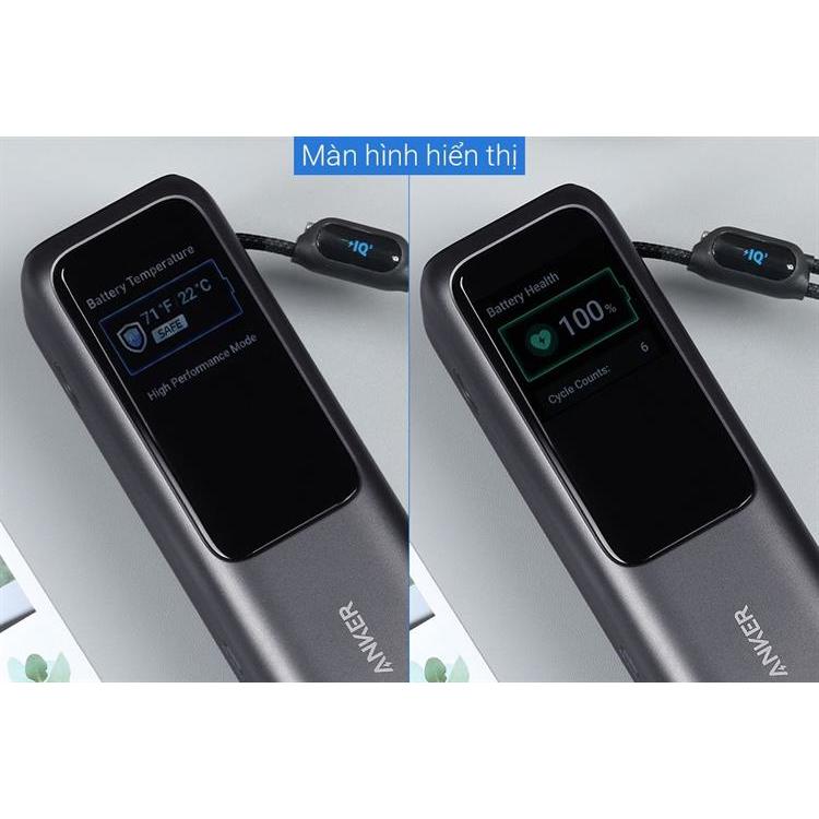 Pin sạc dự phòng 25000mAh Type C PD QC 3.0 165W Anker Zolo A1695 kèm cáp dây rút Type C