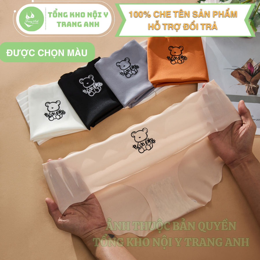 Combo 10 Quần Lót Nữ Su Hình Gấu Tàng Hình Sexy Gợi Cảm Tạo Đường Cong Quyến Rũ 40-75Kg QL105 tranganhshop
