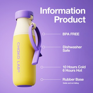Bình Giữ Nhiệt Phủ Men Sứ Hữu Cơ Chako Lab Milk Mate, Có 2 Chế Độ Uống, Dung Tích 520ml, Có Lọc Trà Ẩn