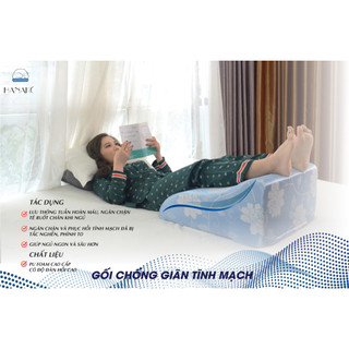 [SẢN PHẨM HOT] Gối Kê Chân Giãn Tĩnh Mạch Hanako Màu Cotton Xanh Hoàng Gia, Giảm Tê Bì Chân