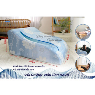 Gối Kê Chân Chống Giãn Tĩnh Mạch Hanako Cao 28cm – Hỗ Trợ Lưu Thông Máu, Ngủ Ngon