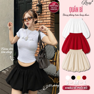 Quần SHORT BÍ NGÔ 2 Lớp Lưng Thun Co Giãn Chất Kate Mềm Mịn, Quần Đùi Nữ Kiểu Phồng Bồng QU03 RUSY
