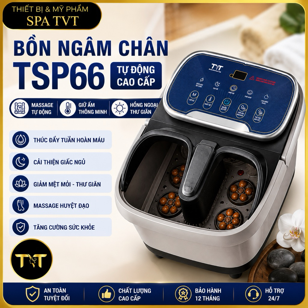 Bồn Ngâm Chân TSP66 TVT Massage Sục Khí, Hồng Ngoại, Làm Nóng Nước Chăm Sóc Bàn Chân