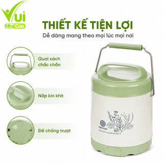 Cặp Lồng 2 Ngăn Giữ Nhiệt Việt Nhật GD143 - Cặp Lồng Inox Việt Nhật 2 Tầng Thiết Kế Nhỏ Gọn Dễ Mang
