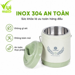 Cặp Lồng 2 Ngăn Giữ Nhiệt Việt Nhật GD143 - Cặp Lồng Inox Việt Nhật 2 Tầng Thiết Kế Nhỏ Gọn Dễ Mang
