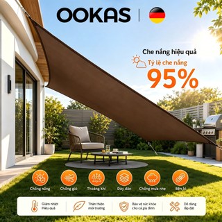 OOKAS Lưới che nắng 95% chống UV, bạt che nắng ban công ngoài trời siêu bền, thoáng khí, giảm nhiệt hiệu quả