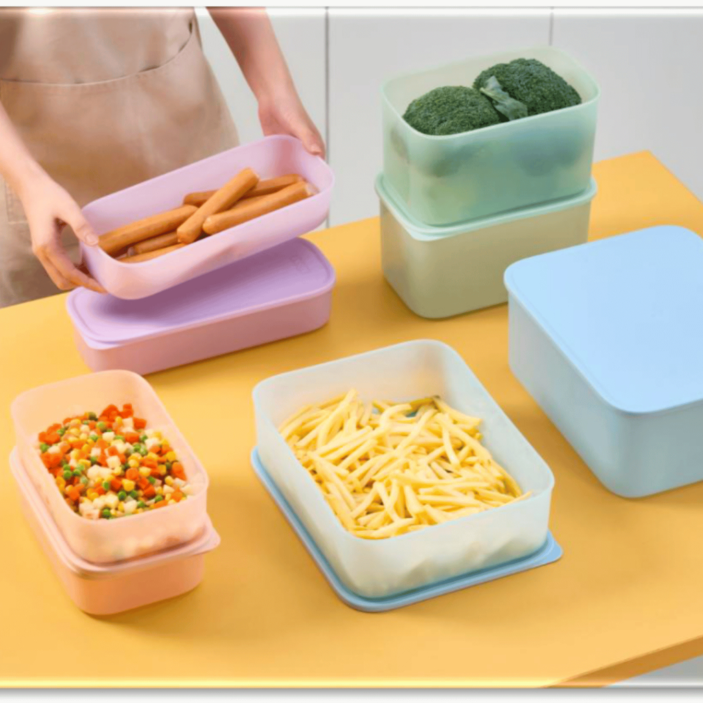 BỘ Hộp Thực Phẩm Trữ Đông Hokkaido GLOW INOCHI mix màu pastel, Ag+ kháng khuẩn, bền đẹp, gọn gàng giúp tối ưu lưu trữ
