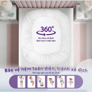Ga Chống Thấm 1m8x2m Cao Cấp Vua Nệm Goodnight Sumi Cho Bé, Tấm Bảo Vệ Nệm Cotton Kháng Nước