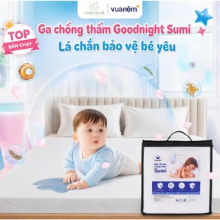 Ga Chống Thấm 1m8x2m Cao Cấp Vua Nệm Goodnight Sumi Cho Bé, Tấm Bảo Vệ Nệm Cotton Kháng Nước