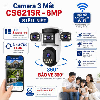 Camera IP Wifi Ngoài Trời Vstarcam CS621SR 6MP Xem Cùng Lúc 3 Màn Hình, Chống Nước, Ban Đêm Có Màu