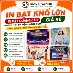 In bạt quảng cáo, bảng hiệu, băng rôn, banner tốt nghiệp, phông nền sự kiện - Free thiết kế - Khách cần gấp nhắn shop