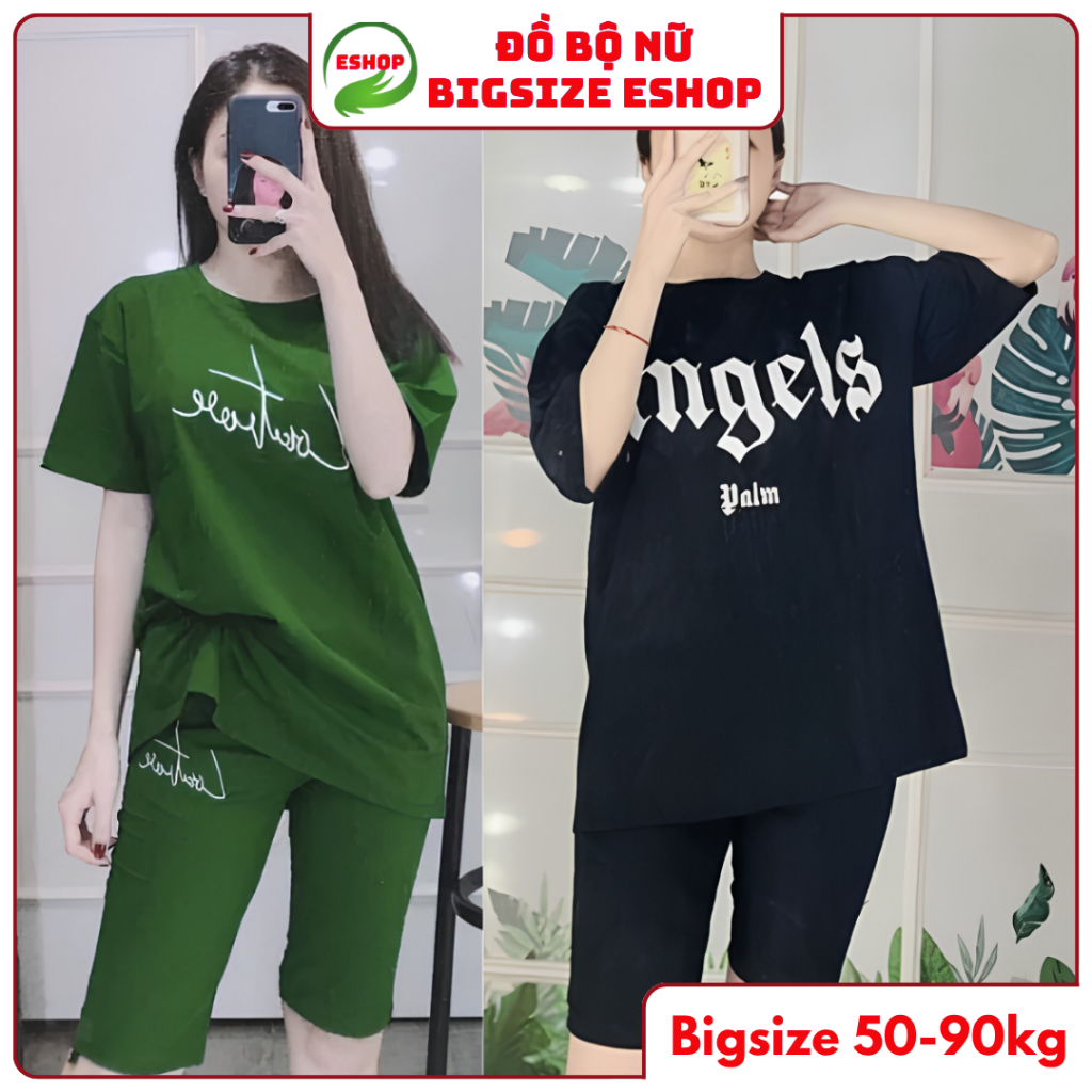 Đồ Bộ Nữ Bigsize 43-85kg Quần Lửng Mặc Nhà Thể Thao Năng Động Vải Mềm Mát Dễ Thương ESHOP BD05