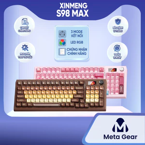 Bàn phím cơ Xinmeng S98 Max - Bàn phím cơ không dây 3 mode kết nối, Pin 12000mAH, Bàn phím Hotswap, Núm xoay, Màn hình