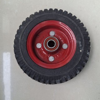 Bánh xe đẩy hàng 20cm bánh cao su đặc chịu lực cao cấp, vành thép sơn tĩnh điện chống mài mòn
