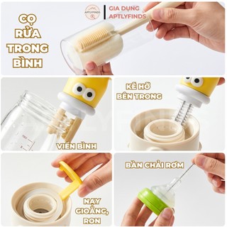 Cọ Rửa Bình Sữa Ly Cốc Đa Năng 5 Trong 1 APTLYFINDS Chổi Cọ Vệ Sinh Khe Hở Nắp Bình