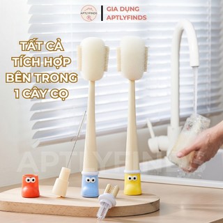 Cọ Rửa Bình Sữa Ly Cốc Đa Năng 5 Trong 1 APTLYFINDS Chổi Cọ Vệ Sinh Khe Hở Nắp Bình