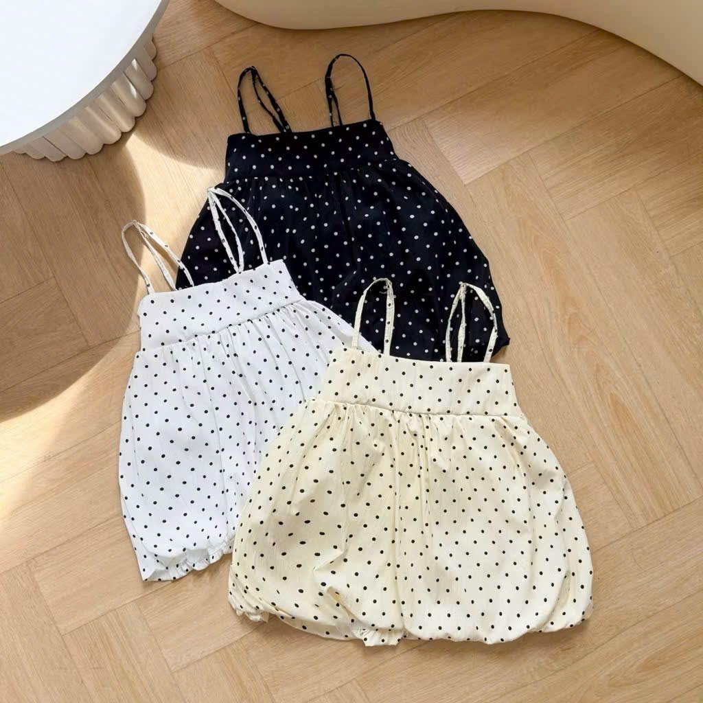 Áo Babydoll Bí Chấm Bi Hot Trend,Chất Vải Gió Màu Sắc Đa Dạng mùa hè cho nữ