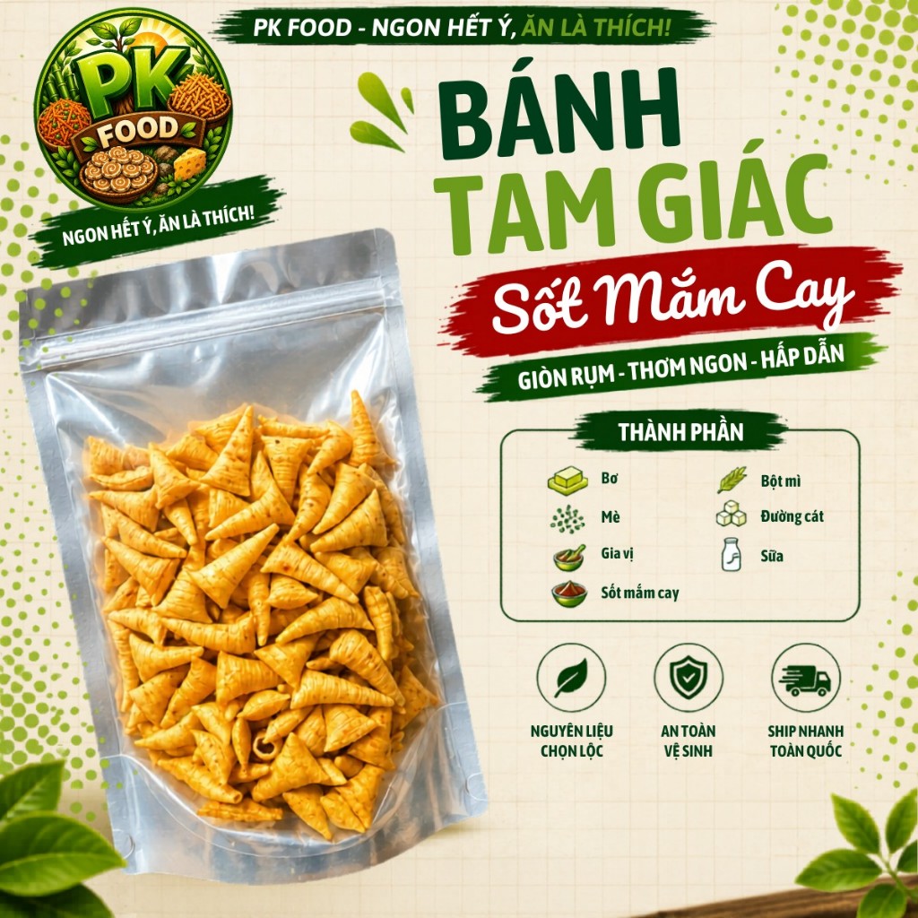 Bánh Nón Tam Giác Sốt Mắm Cay - PK FOOD