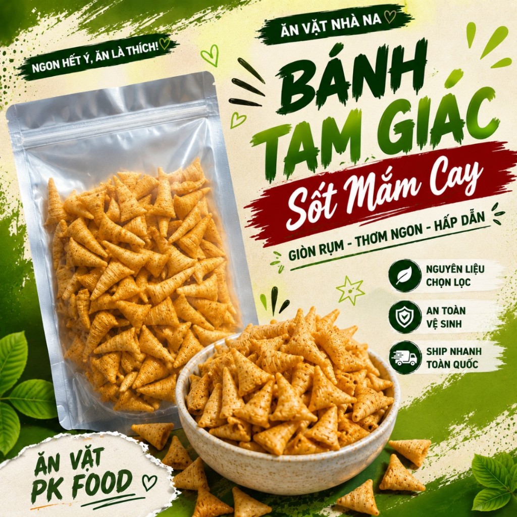 Bánh Nón Tam Giác Sốt Mắm Cay - PK FOOD