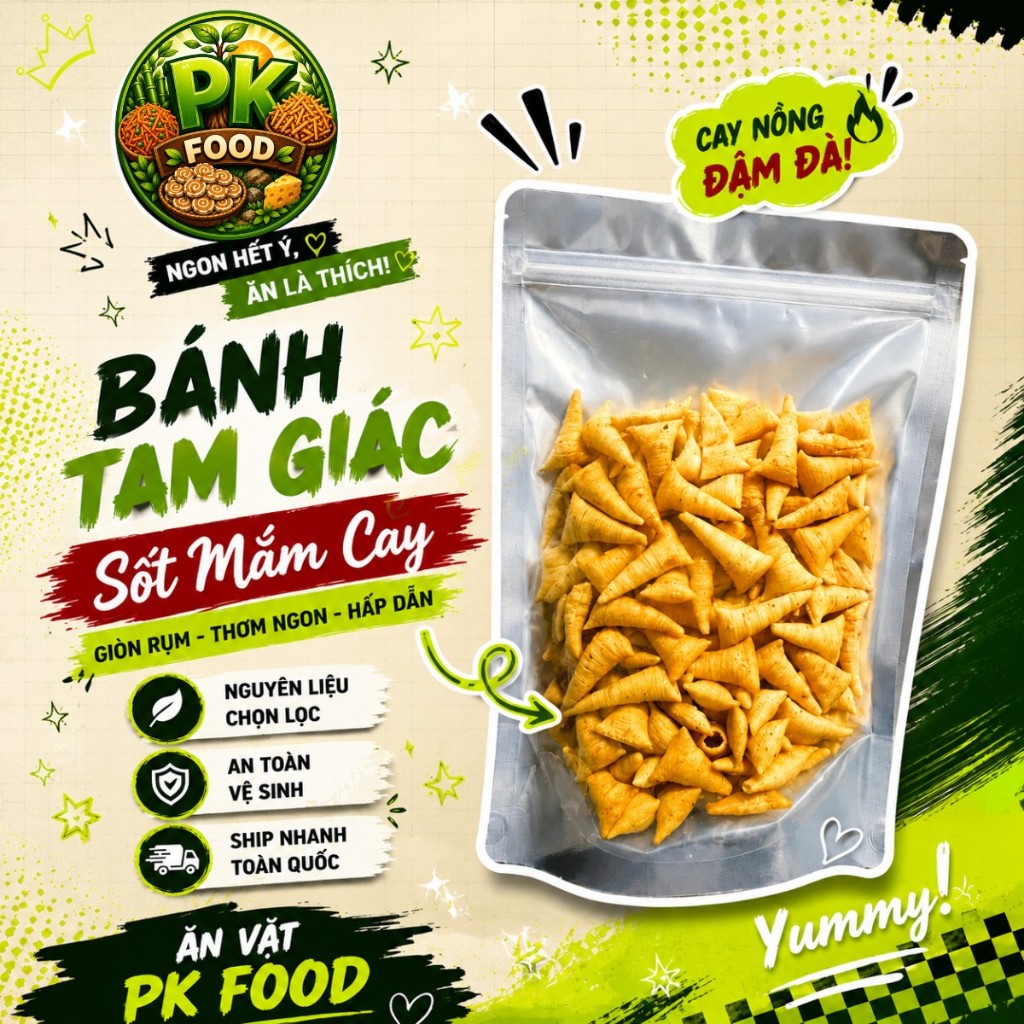 Bánh Nón Tam Giác Sốt Mắm Cay - PK FOOD