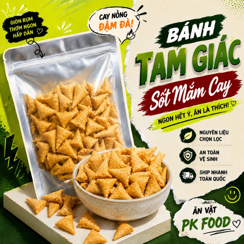 Bánh Nón Tam Giác Sốt Mắm Cay - PK FOOD