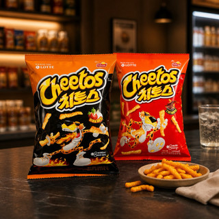 Bánh Snack Lotte Cheetos vị cay ngọt và BBQ 82gr