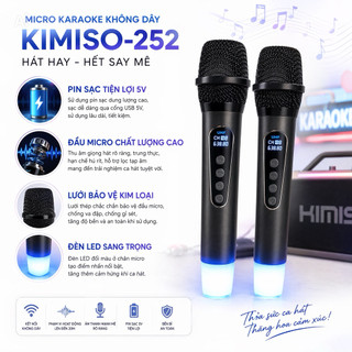 Loa Bluetooth Karaoke Kimiso 2 Micro Không Dây Cao Cấp, Đèn Led Theo Nhạc, Bắt Giọng, Lọc Âm, BH 12T