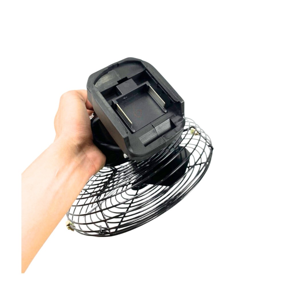 Quạt Tích Điện Lồng Sắt Chân Pin Phổ Thông, 8Inch, 2 Chế Độ Gió, Cực Tiện