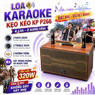 Loa Karaoke KP P266 2 Bass 20cm, Bass Mạnh Công Suất 320W, Âm Thanh Mạnh Mẽ, Giúp Giọng Hát Nổi Bật Và Bay Bổng Hay Hơn