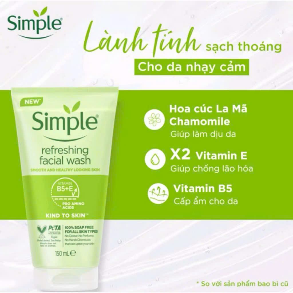 Combo Simple Nước Tẩy Trang 200ml + Sữa Rửa Mặt 150ml Giúp Làm Sạch Da TIỆM MỸ PHẨM XINH