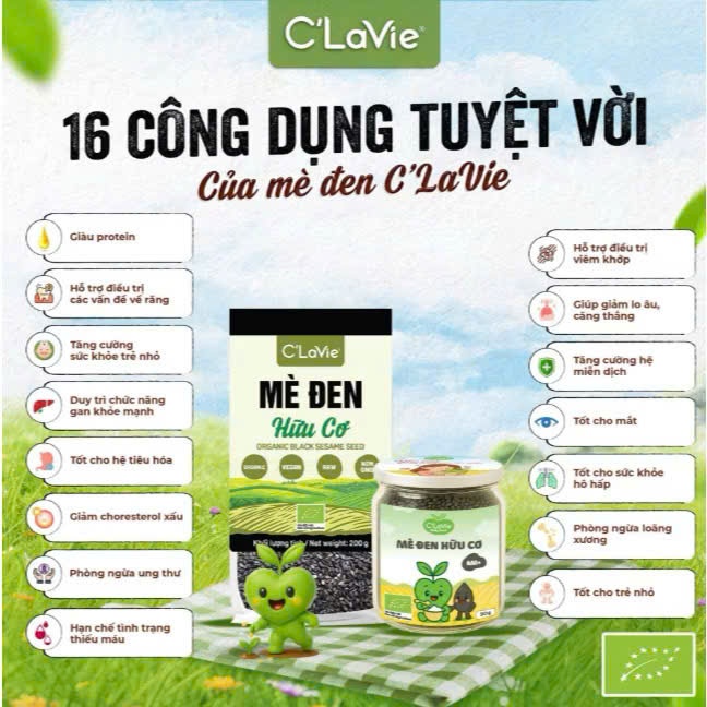Mè Đen. Mè Trắng Hữu Cơ C'Lavie.Giàu Canxi, Sắt Cho Bé Ăn Dặm Và Gia Đình
