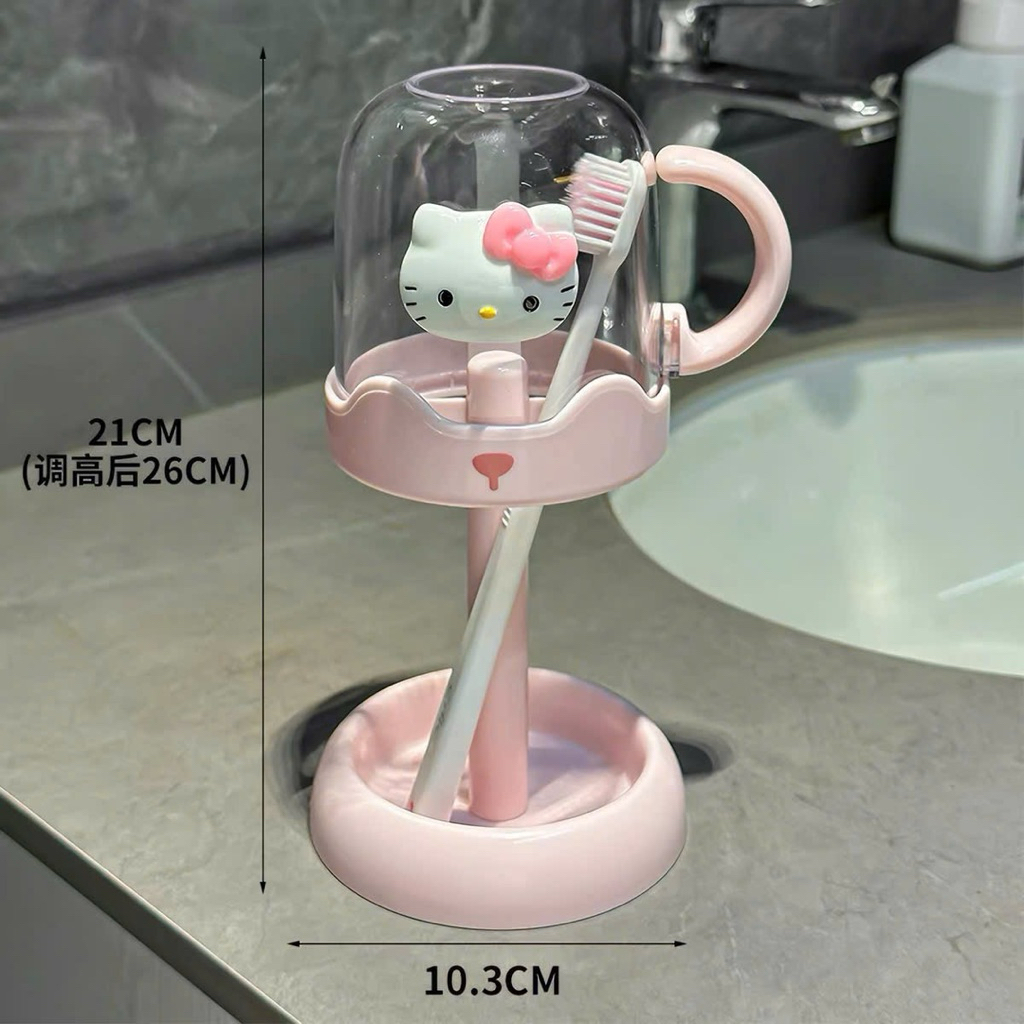 Cốc đựng bàn chải đánh răng kèm giá đỡ hoạ tiết hoạt hình dễ thương