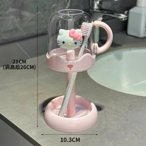 Cốc đựng bàn chải đánh răng kèm giá đỡ hoạ tiết hoạt hình dễ thương