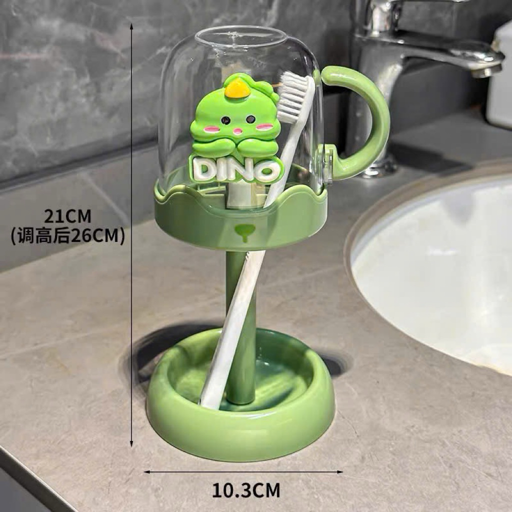Cốc đựng bàn chải đánh răng kèm giá đỡ hoạ tiết hoạt hình dễ thương