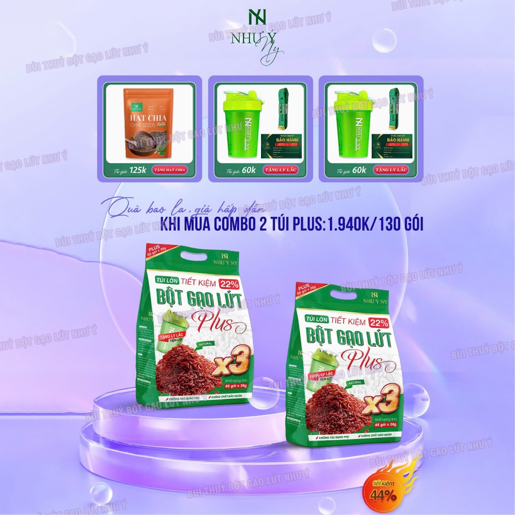 COMBO 2 TÚI TO 65 GÓI TẶNG LY VÀ HẠT CHIA - TẶNG LY PHA BỘT VÀ THƯỚC DÂY