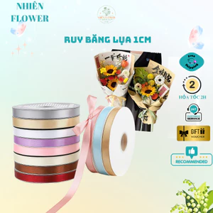 Ruy Băng Vải Lụa 1Cm Nhiều Màu, Chuyên Dụng Gói Hoa, Giỏ Trái Cây, Trang Trí Quà Tặng, Làm Handmade