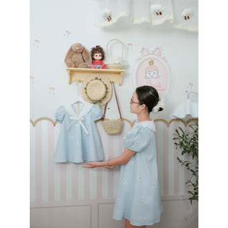 Váy Thô Thêu Hoa Mẹ & Bé Laci Kids