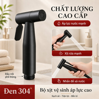 Vòi xịt vệ sinh vòi xịt bồn cầu tăng áp cao cấp INOX 304 Lực Nước Cực Mạnh Thiết Kế Cầm Tay Tiện Dụng