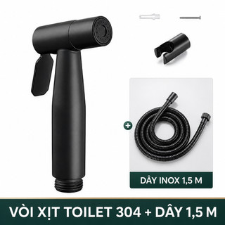Vòi xịt vệ sinh vòi xịt bồn cầu tăng áp cao cấp INOX 304 Lực Nước Cực Mạnh Thiết Kế Cầm Tay Tiện Dụng