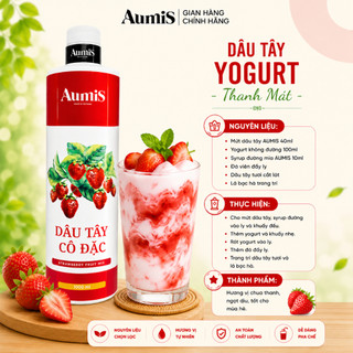 Mứt Dâu Tây Aumis 1 Lít - Sánh Mịn - Cô Đặc Dùng Làm Bánh, Sinh Tố & Set Trà Sữa [TEM ĐỎ]