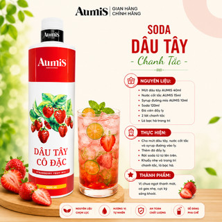 Mứt Dâu Tây Aumis 1 Lít - Sánh Mịn - Cô Đặc Dùng Làm Bánh, Sinh Tố & Set Trà Sữa [TEM ĐỎ]