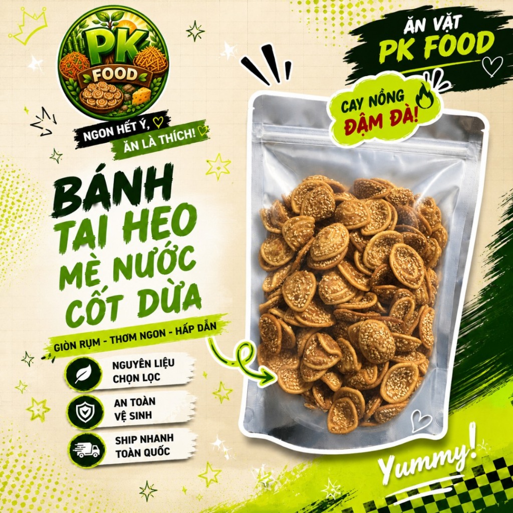 Bánh Tai Heo Mè Nước Cốt Dừa - PK FOOD