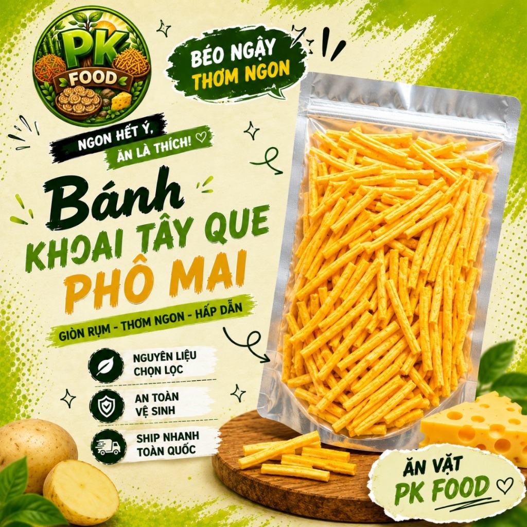 Bánh Khoai Tây Que Phô Mai - PK FOOD