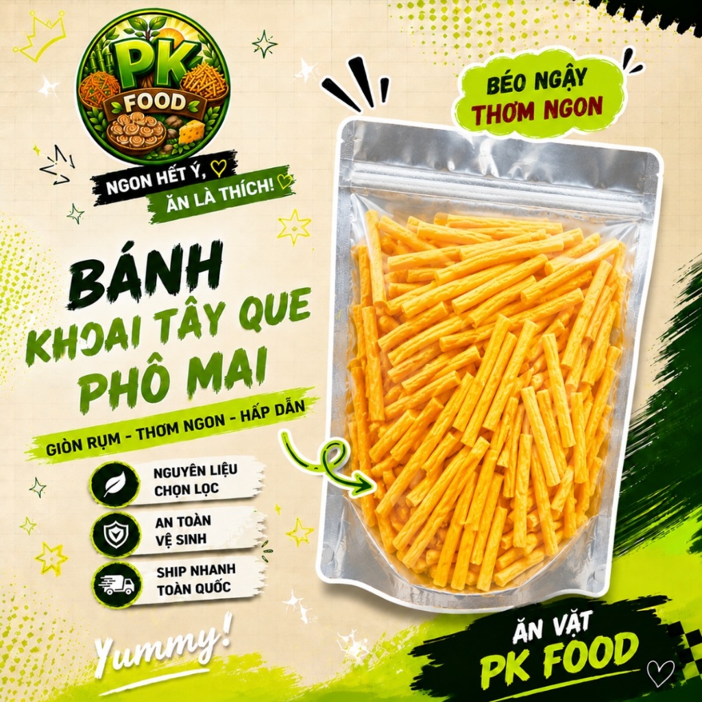 Bánh Khoai Tây Que Phô Mai - PK FOOD