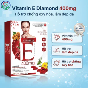 Vitamin E Diamond 400mg viên uống đẹp da hỗ trợ chống oxy hóa, bổ sung Vitamin E – Hộp 60 viên