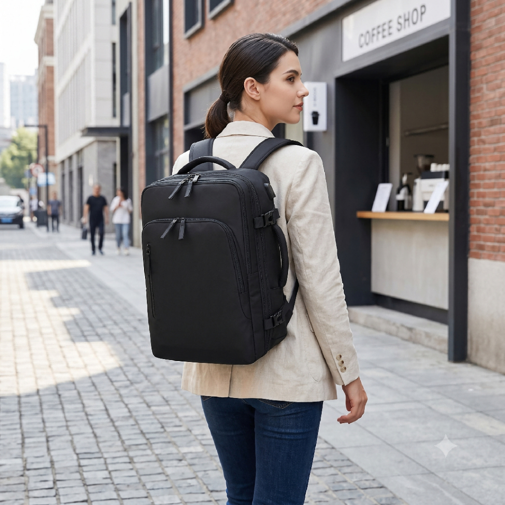 Unisex 30/40L Balo du lịch có thể mở rộng phù hợp cho chuyến bay nhiều ngăn balo công sở đựng laptop kích thước 16inch