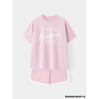 Bộ đồ bé gái ESH26S010R | NewYork Riders | 9-14 tuổi | 60% Cotton 40% Poly | Mềm mại thoáng mát | WooKids