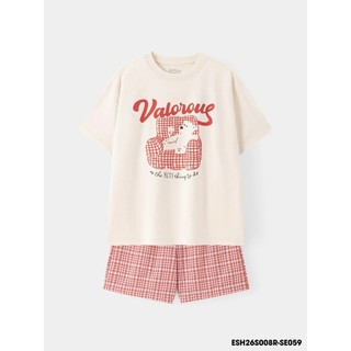 Bộ Đồ Bé Gái WOOKIDS ESH26S008R | 9-14 Tuổi | Áo Thun & Quần Short | Mềm Mát Thoải Mái