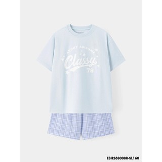 Bộ Đồ Bé Gái WOOKIDS ESH26S008R | 9-14 Tuổi | Áo Thun & Quần Short | Mềm Mát Thoải Mái